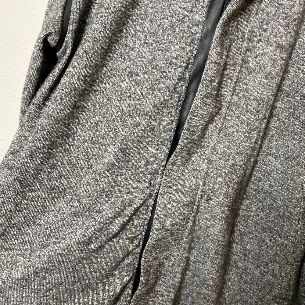 Anthropologie Dolan Gray Hooded Zip Up Leather Trim Tunic Sweater - Picture 12 of 12